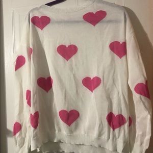 Pink lily heart sweater